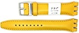 New ZRC 19mm (22mm) Sized Genuine Leather Strap Compatible for Swatch® Watch - Yellow - ZL6431909