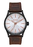 NIXON Sentry 38 Leather Black / silver / brown Fall Winter 16-17 - One Size