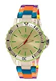 NY LONDON Rainbow Homme Femme plastique Montre bracelet Boîte de montre homme montre femme bracelet de montre vert argent/bleu avec ...