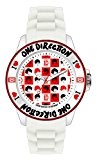One Direction - ONED05S - Montre Mixte - Quartz Analogique - Cadran Rouge - Bracelet Silicone Blanc - Small