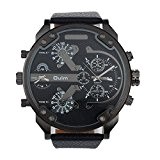 Oulm Fulltime® Luxe militaire de l'armée Dual Time - Quartz grand cadran montre-bracelet