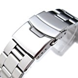 Oyster Bracelet de montre en acier inoxydable 316l à maillons massifs brossés pour Seiko 007 Diver 22 mm