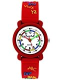 Pacific Time Bracelet Enfant – Horloge d'apprentissage ABC lire fille garçon à quartz analogique Rouge 86294