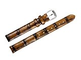 Petit bracelets de montres étroites en cuir véritable italien 10mm Mesdames Vintage Bronze Brown Semi-Matt Finish