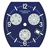 Philippe Charriol 27 x 28,5 mm Bleu marine Chronographe Cadran Romain
