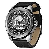 Police Mystery Men's Quartz Watch with Black Leather Strap 14637JSQS/57A