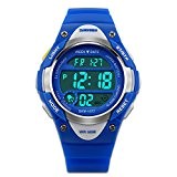 Pour enfants montres montre de sport avec chronomètre rétroéclairage EL Fonction alarme temps Teacher Bleu et Rouge en silicone Sangle ...