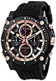 Precisionist Chronograph Stainless Steel Case Rubber Strap Black Tone Dial Date Display