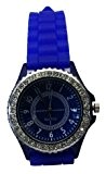 * * Premium * * Bleu Designer Strass Montre Silicone Strass Mode imitation chronographe à quartz Sport Style Trend Watch ...