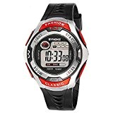 Qbd montre de bain pour garçons filles Sport Montre numérique avec alarme Chronomètre Chronograph-50 m imperméable Montre-bracelet Rouge