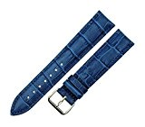 rechere 22 mm Crocodile Crocodile Grain Bracelet de Montre en Cuir Couleur : Bleu