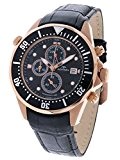 Rotary Men's Aquaspeed Chronograph Black Leather Strap Watch - AGS00070-C-04