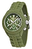 Secteur No Limits SUB Touch hommes de montre à quartz avec cadran vert, affichage analogique et sangle en silicone vert ...
