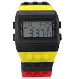 Sidiou Group Rainbow - Bloquer unisexe poignet brique Style Watch avec veilleuse LED