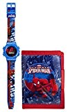 Spiderman – Montre pour Garçon avec cadran bleu analogique affichage numérique et sangle en plastique bleu spm8set