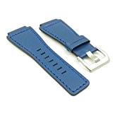 StrapsCo Bleu bande de montre en cuir véritable pour Bell & Ross Taille 24 mm