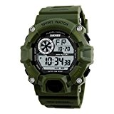 Style militaire Multi-Function l'¨¦cran LCD de YPS Hommes bande de silicone num¨¦rique montre-bracelet sportive WTH1040