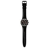 Swatch - YCB4023 - Montre Homme - Quartz Chronographe - Chronomètre - Bracelet Cuir Noir