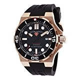 Swiss Legend Men's Abyssos 46mm Black Silicone Band Steel Case S. Sapphire Crystal Automatic Quartz Watch 10062A-RG-01