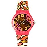 Teenie-Weenie Chic-Watches - Rétro Fleurs - montres pour femmes et enfants avec bracelet en plastique - UC013