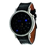 Thumbs Up ! 32 LED Blue and Steel Case with Rhinestones BINORS502B1-Montre Mixte-Quartz