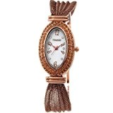 Time100 - Montre à quartz Bijou Bracelet Placage en Alliage Strass incrustées Style d'Égypte Femme Café - W50033L.03A