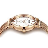 Time100 Montre à quartz couple pour amant mode simple étanche ronde bracelet en acier inoxydable pour femme W80189L.01A