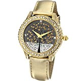 Time100 - Montre à Quartz Diamants Femme Bracelet en Cuir Arbre de la Vie Romantique Mode Or Brillant Cadeau Parfait- ...