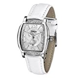 Time100 Montre Mode Élégante Diamantée avec Bracelet en Cuir Véritable#W50309L.04A