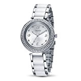 Time100 Montre quartz d'acier femme et fille mode ronde simple décoration incrustée de strass aiguilles lumineuses bracelet en alliage W50841L.01A
