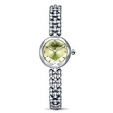 Time100 Montre quartz femme et fille mode originale cadran coloré vert gourmette joli en alliage W50189L.02A