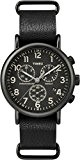 Timex - TW2P62200 - Montre Mixte - Quartz Analogique - Eclairage- Chronomètre - Bracelet cuir noir