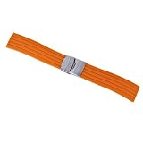 TOOGOO(R) Bande / Bracelet / Chaine de Montre en Caoutchouc de Silicone Etanche a Boucle Deployante 22mm - Orange
