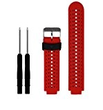 Ularma Silicone souple remplacement bande de montre de poignet pour Garmin Forerunner 230/235/630,rouge