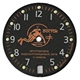 Vostok # 380 Cadran de Montres Vostok Amphibies Scuba Dude Black