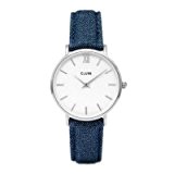 Watch Cluse Minuit Silver White / Blue Jeans Denim CL30030