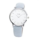 Watch Cluse Minuit Silver White / Sky Blue Stripes CL30028