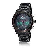 Water Watch resistant - NAVIFORCE luxe 3ATM resistant a l'eau d'argent en acier inoxydable Band Men Black Watch + noir ...