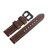 WEONE Brown Vintage en cuir véritable bracelet montre-bracelet Bracelet Bracelet avec Black Buckle