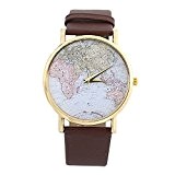 YARBAR carte du monde de la mode le monde des femmes leatheroid alliage quartz montres analogiques