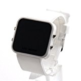 YESURPRISE Montre Miroir à Led - Bracelet Silicone Watch Blanc