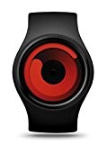 Ziiiro Gravity Montre minimaliste unisexe flexible avec bracelet en silicone Conçu en Allemagne Noir/rouge